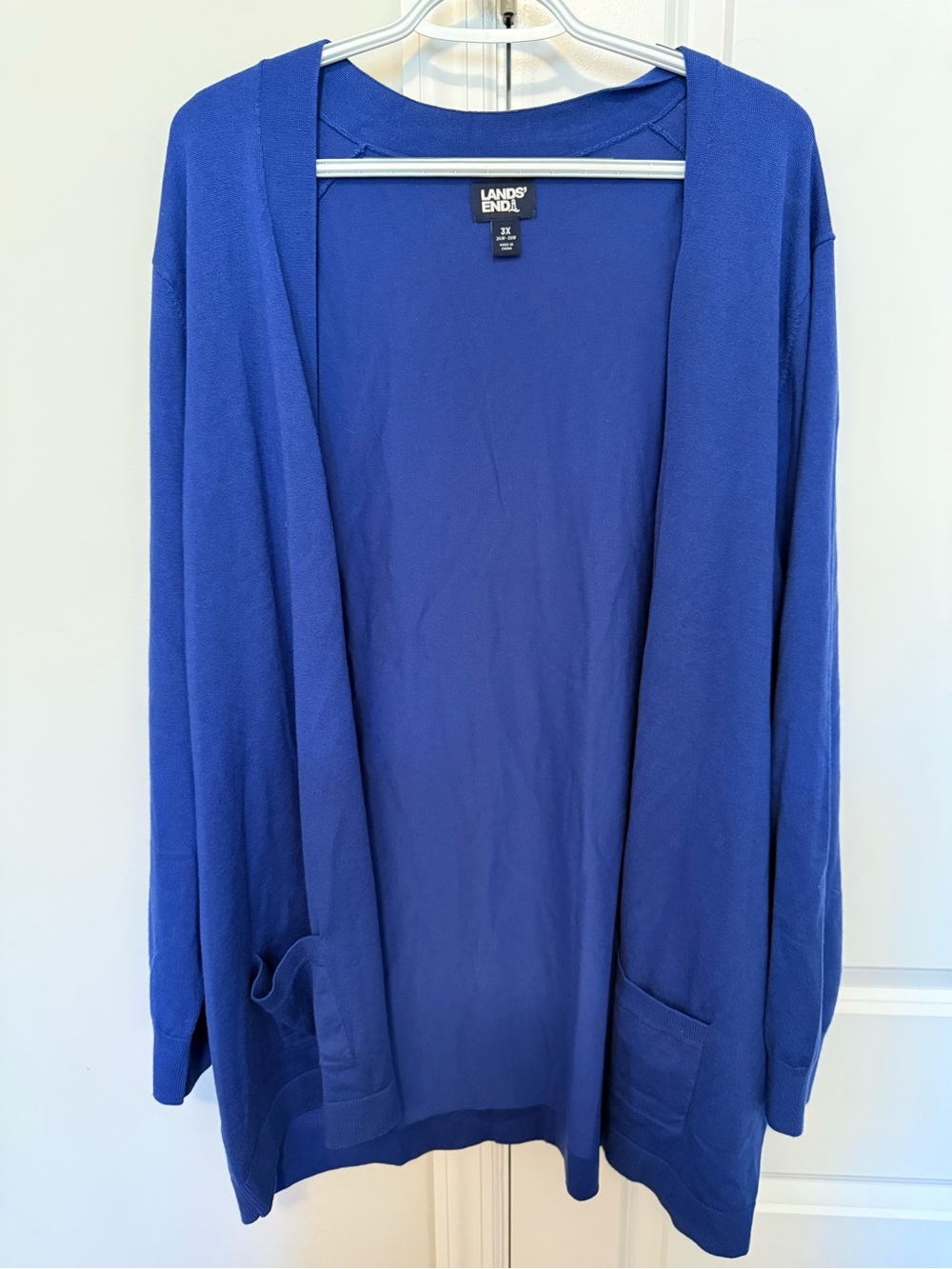 Lands' End Open-Front Cardigan in Royal Blue